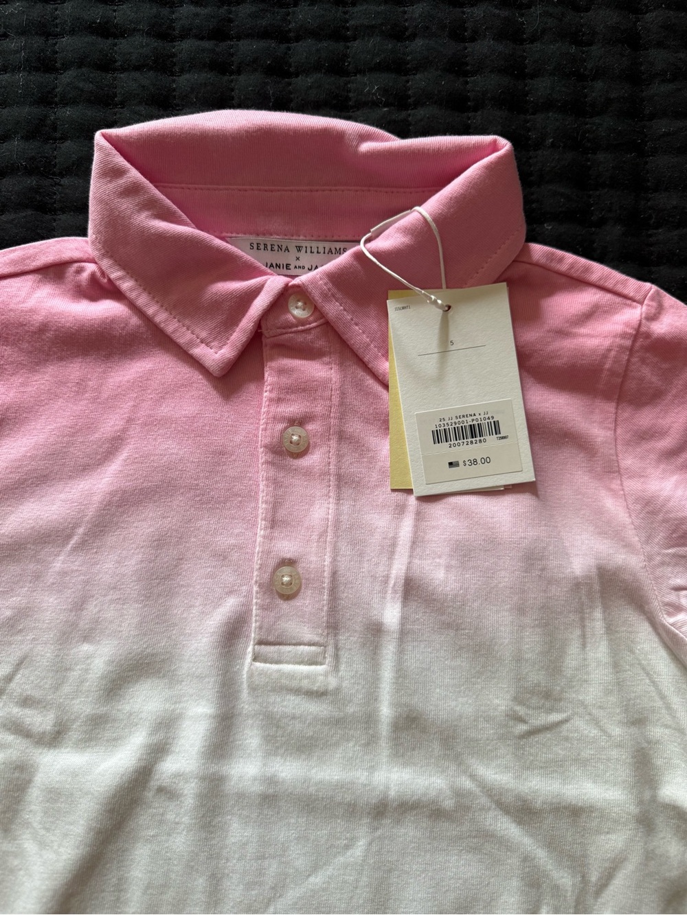 Janie and Jack Pink White Yellow Ombre Polo Shirt - Picture 2 of 2
